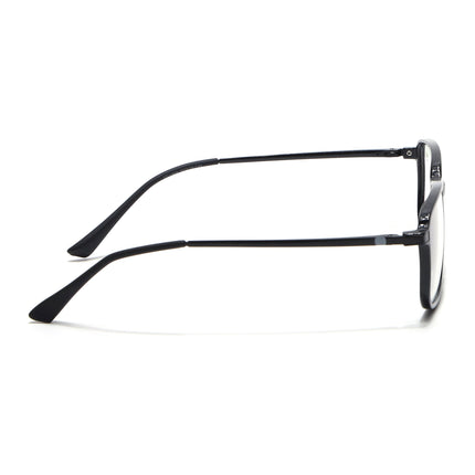 Eyejack Domino Shine Black Rectangle Eyeglasses for Men & Women (TR1008FCL1714-C1)