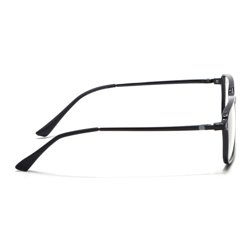 Eyejack Domino Shine Black Rectangle Eyeglasses for Men & Women (TR1008FCL1714-C1)
