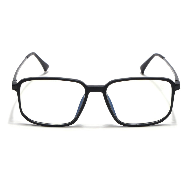 Eyejack Domino Matt Black Rectangle Eyeglasses for Men & Women (TR1008FCL1715-C2)