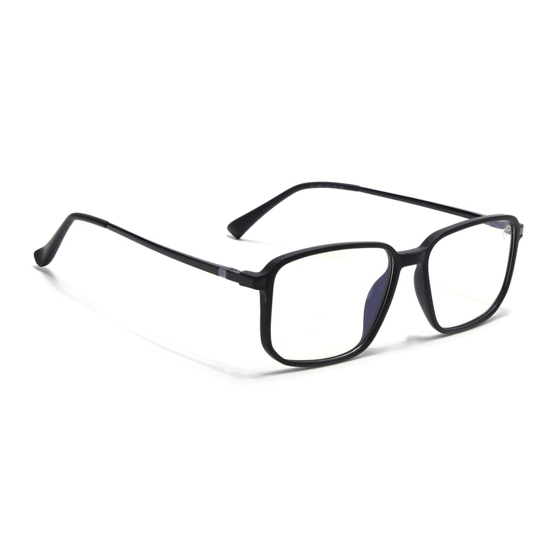 Eyejack Domino Matt Black Rectangle Eyeglasses for Men & Women (TR1008FCL1715-C2)