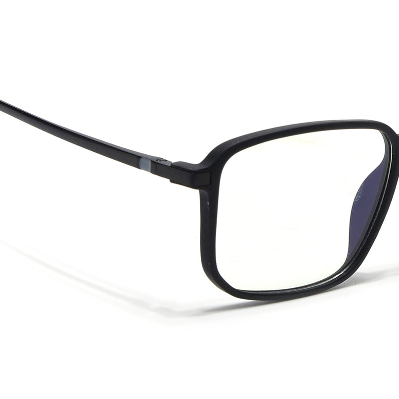 Eyejack Domino Matt Black Rectangle Eyeglasses for Men & Women (TR1008FCL1715-C2)