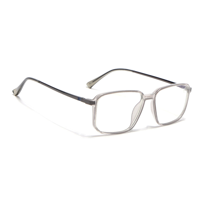 Eyejack Domino Transparent Rectangle Eyeglasses for Men & Women (TR1008FCL1716-C3)