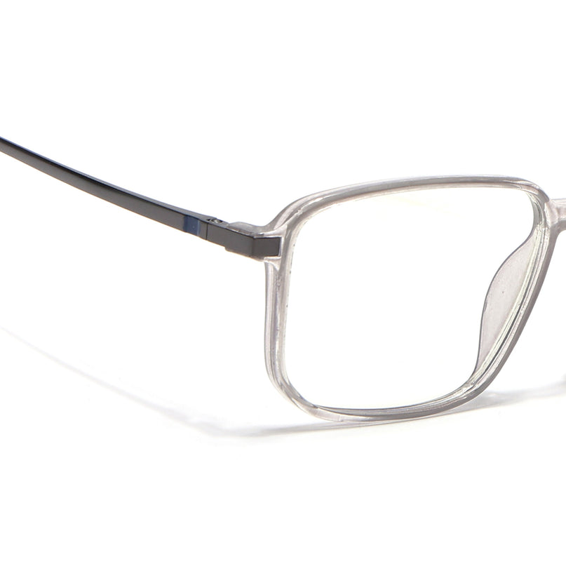 Eyejack Domino Transparent Rectangle Eyeglasses for Men & Women (TR1008FCL1716-C3)