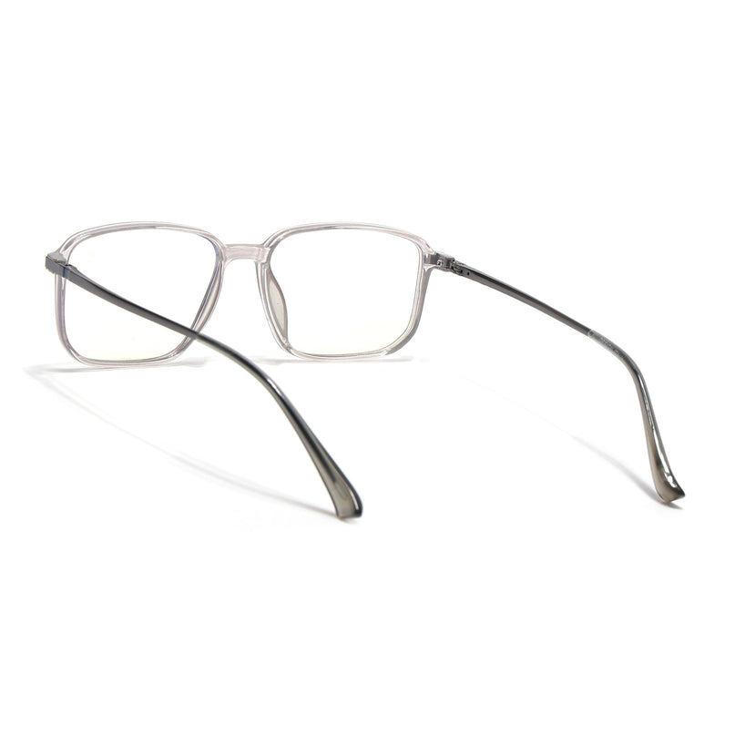 Eyejack Domino Transparent Rectangle Eyeglasses for Men & Women (TR1008FCL1716-C3)
