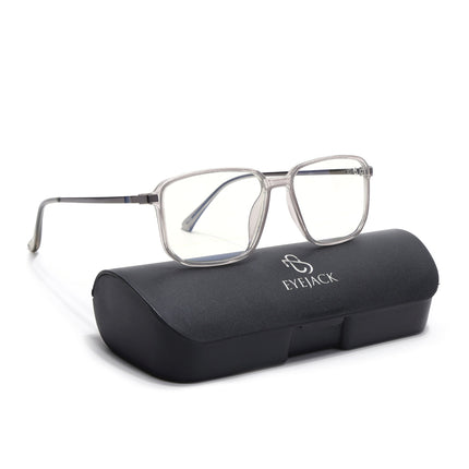 Eyejack Domino Transparent Rectangle Eyeglasses for Men & Women (TR1008FCL1716-C3)