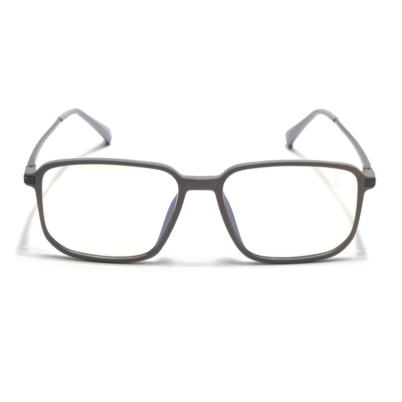 Eyejack Domino Grey Rectangle Eyeglasses for Men & Women (TR1008FCL1718-C5)