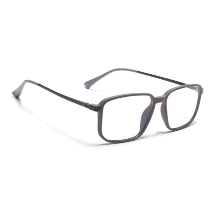 Eyejack Domino Grey Rectangle Eyeglasses for Men & Women (TR1008FCL1718-C5)