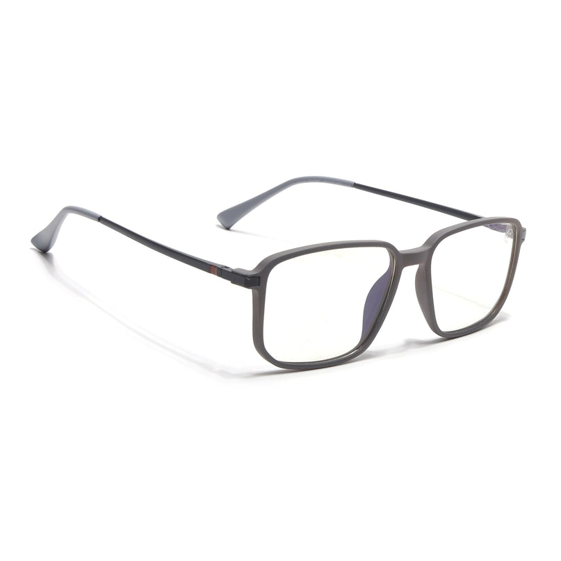 Eyejack Domino Grey Rectangle Eyeglasses for Men & Women (TR1008FCL1718-C5)
