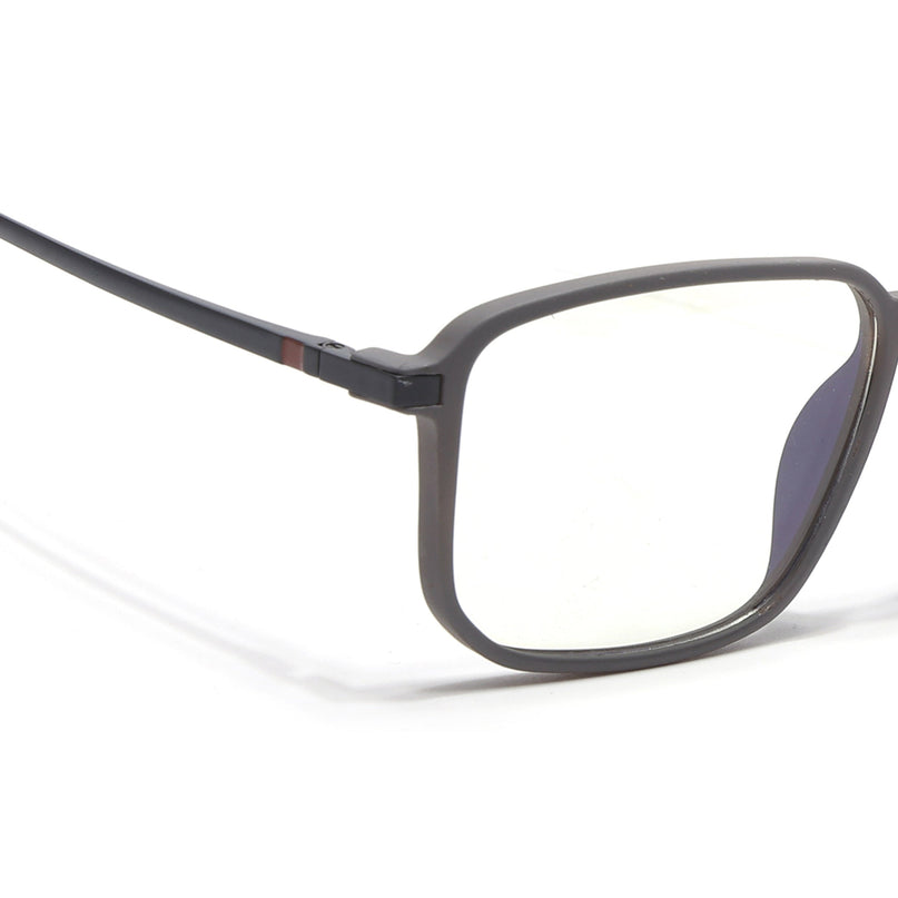 Eyejack Domino Grey Rectangle Eyeglasses for Men & Women (TR1008FCL1718-C5)