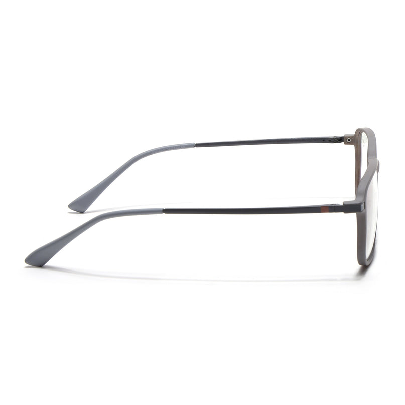 Eyejack Domino Grey Rectangle Eyeglasses for Men & Women (TR1008FCL1718-C5)
