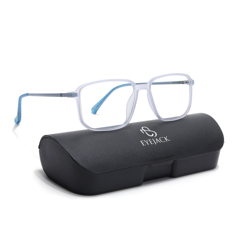 Eyejack Domino Light Purple Rectangle Eyeglasses for Men & Women (TR1008FCL1722-C9)