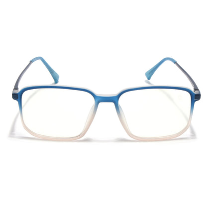 Eyejack Domino Blue & Brown Rectangle Eyeglasses for Men & Women (TR1008FCL1727-C14)
