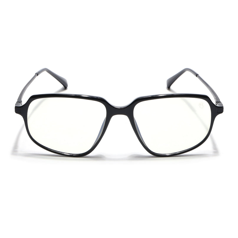 Eyejack Domino Shine Black Square Eyeglasses for Men & Women (TR1009FCL1728-C1)
