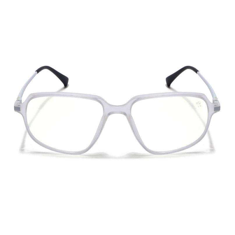 Eyejack Domino Matt Transparent Square Eyeglasses for Men & Women (TR1009FCL1731-C4)