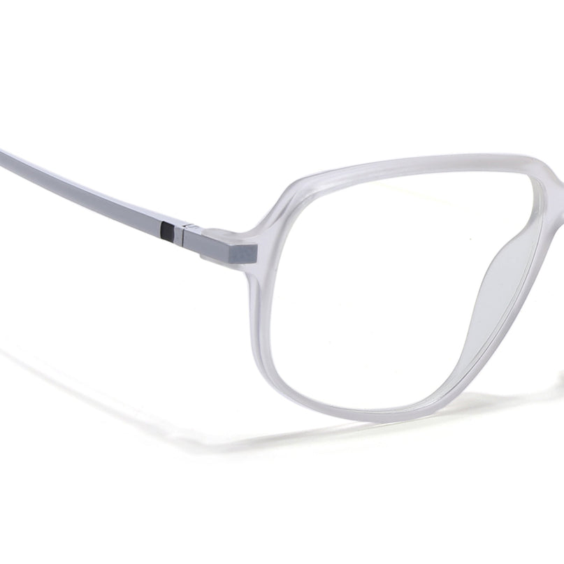 Eyejack Domino Matt Transparent Square Eyeglasses for Men & Women (TR1009FCL1731-C4)