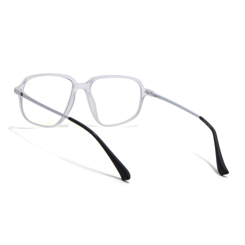 Eyejack Domino Matt Transparent Square Eyeglasses for Men & Women (TR1009FCL1731-C4)