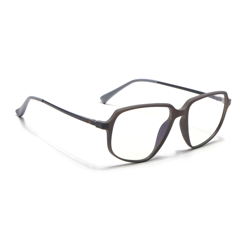 Eyejack Domino Grey Square Eyeglasses for Men & Women (TR1009FCL1732-C5)