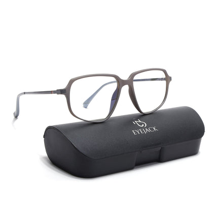 Eyejack Domino Grey Square Eyeglasses for Men & Women (TR1009FCL1732-C5)