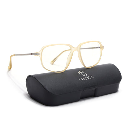 Eyejack Domino Yellow Square Eyeglasses for Men & Women (TR1009FCL1739-C12)