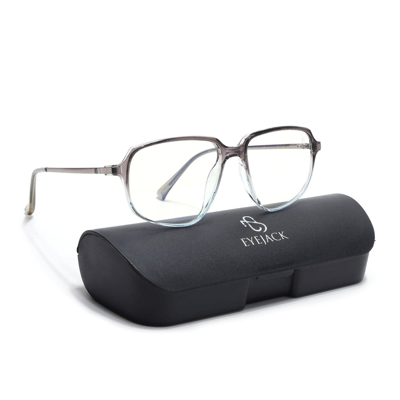 Eyejack Domino Black & Clear Square Eyeglasses for Men & Women (TR1009FCL1740-C13)