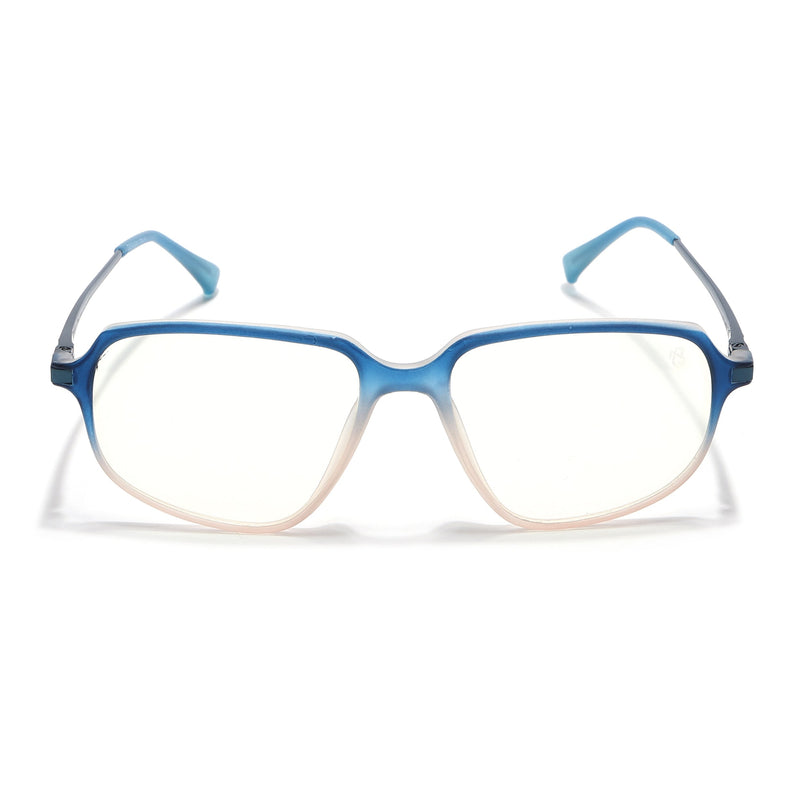 Eyejack Domino Blue & Brown Square Eyeglasses for Men & Women (TR1009FCL1741-C14)