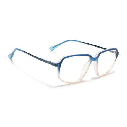 Eyejack Domino Blue & Brown Square Eyeglasses for Men & Women (TR1009FCL1741-C14)