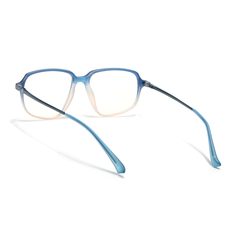Eyejack Domino Blue & Brown Square Eyeglasses for Men & Women (TR1009FCL1741-C14)