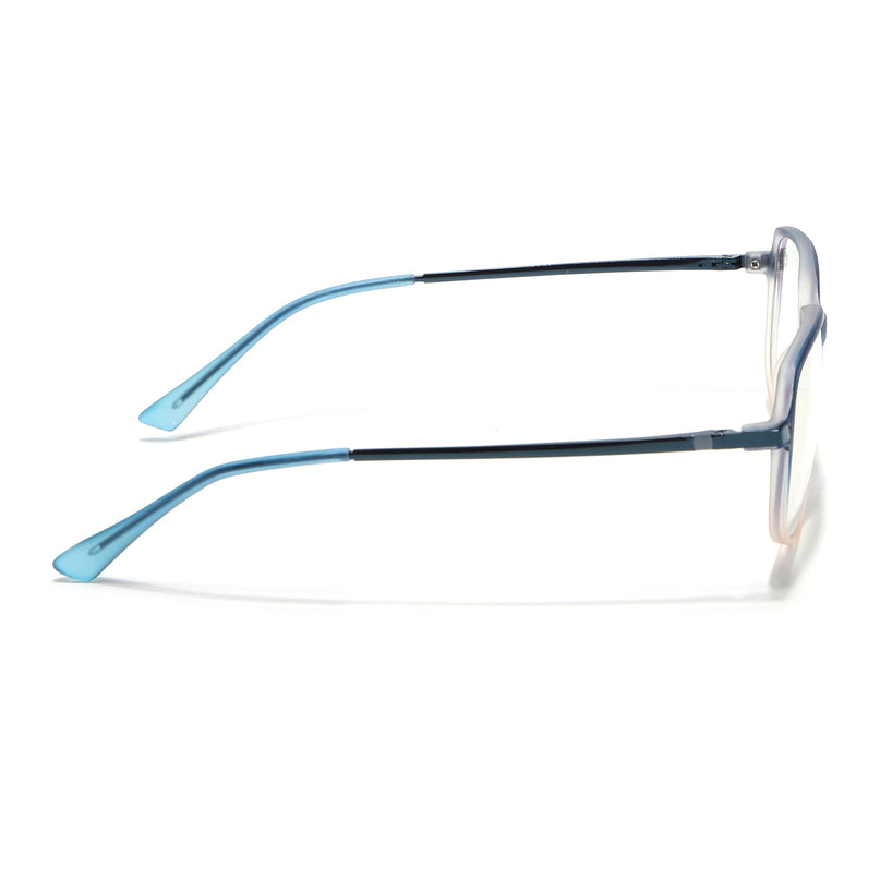 Eyejack Domino Blue & Brown Square Eyeglasses for Men & Women (TR1009FCL1741-C14)
