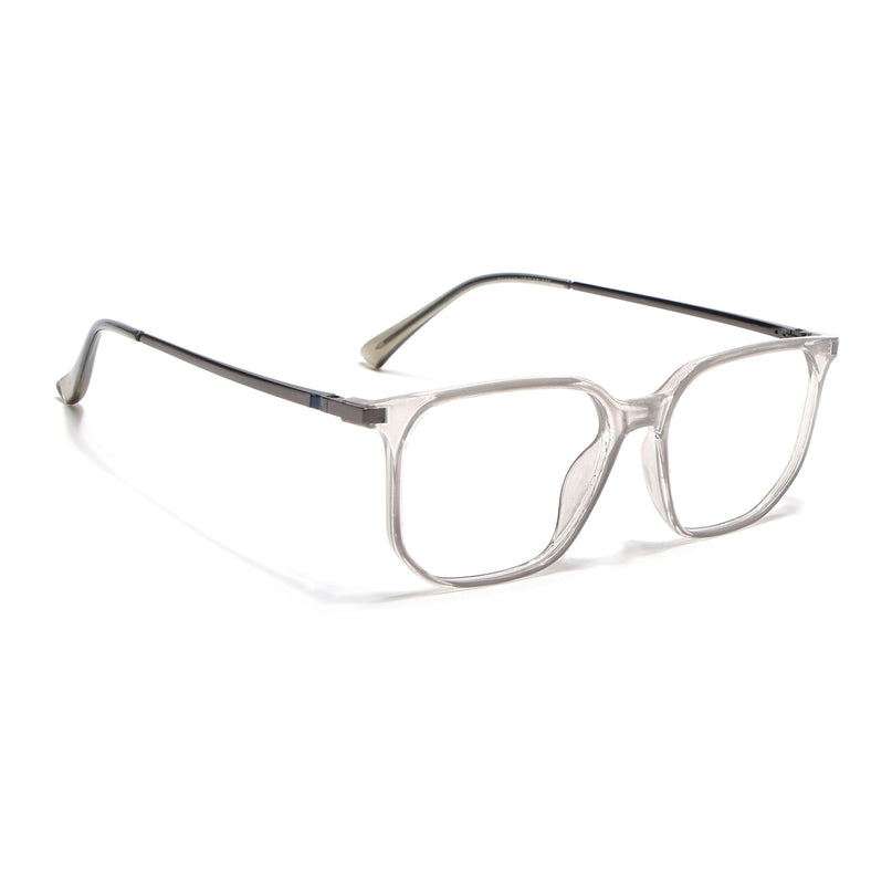 Eyejack Domino Transparent Square Eyeglasses for Men & Women (TR1010FCL1744-C3)