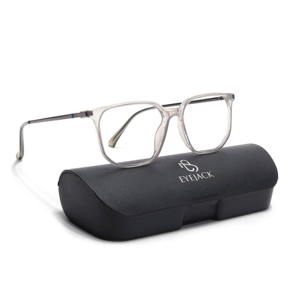 Eyejack Domino Transparent Square Eyeglasses for Men & Women (TR1010FCL1744-C3)