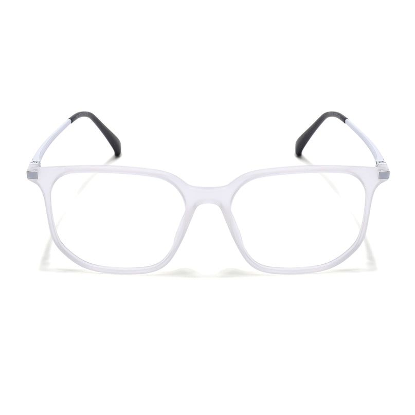 Eyejack Domino Matt Transparent Square Eyeglasses for Men & Women (TR1010FCL1745-C4)