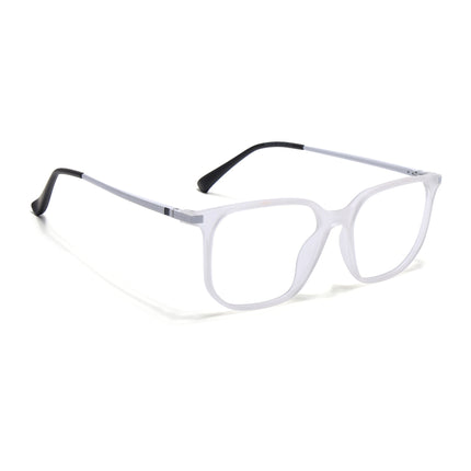 Eyejack Domino Matt Transparent Square Eyeglasses for Men & Women (TR1010FCL1745-C4)