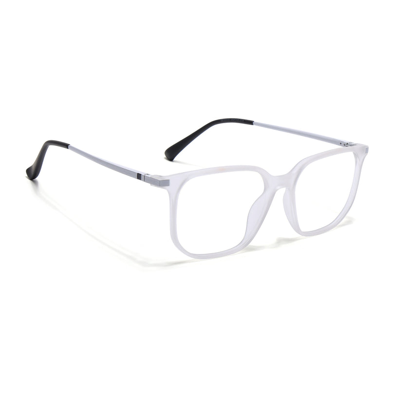 Eyejack Domino Matt Transparent Square Eyeglasses for Men & Women (TR1010FCL1745-C4)