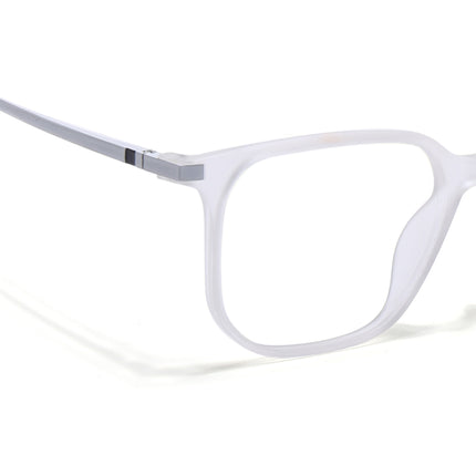 Eyejack Domino Matt Transparent Square Eyeglasses for Men & Women (TR1010FCL1745-C4)