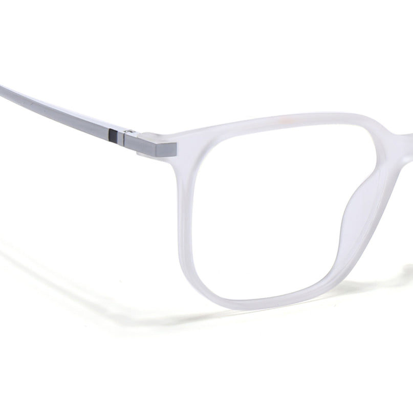 Eyejack Domino Matt Transparent Square Eyeglasses for Men & Women (TR1010FCL1745-C4)