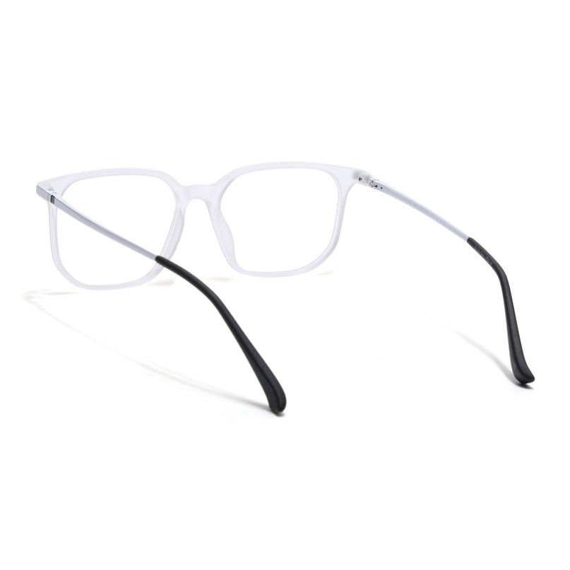 Eyejack Domino Matt Transparent Square Eyeglasses for Men & Women (TR1010FCL1745-C4)