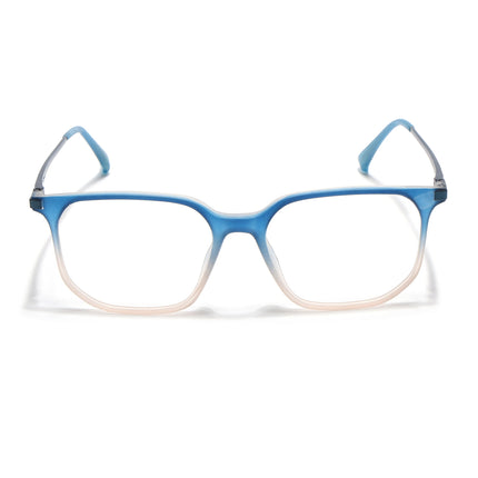 Eyejack Domino Blue & Brown Square Eyeglasses for Men & Women (TR1010FCL1755-C14)