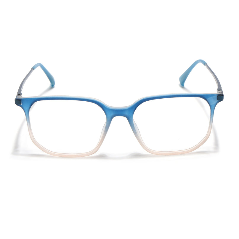 Eyejack Domino Blue & Brown Square Eyeglasses for Men & Women (TR1010FCL1755-C14)