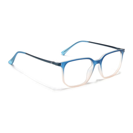 Eyejack Domino Blue & Brown Square Eyeglasses for Men & Women (TR1010FCL1755-C14)