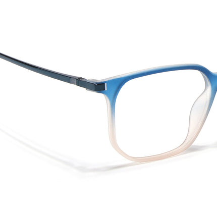 Eyejack Domino Blue & Brown Square Eyeglasses for Men & Women (TR1010FCL1755-C14)