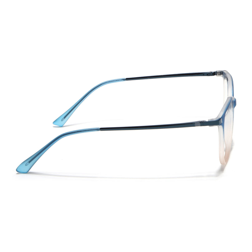 Eyejack Domino Blue & Brown Square Eyeglasses for Men & Women (TR1010FCL1755-C14)