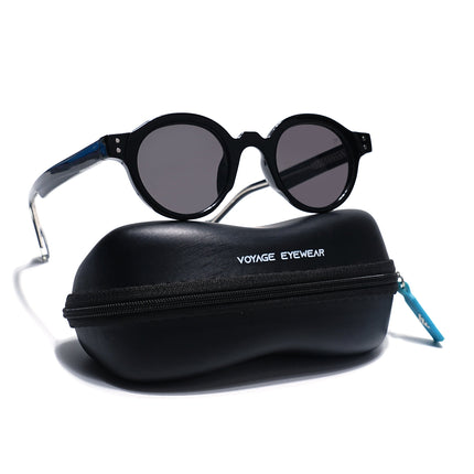 Round Sunglasses Black Lens | Black Frame - MG7759