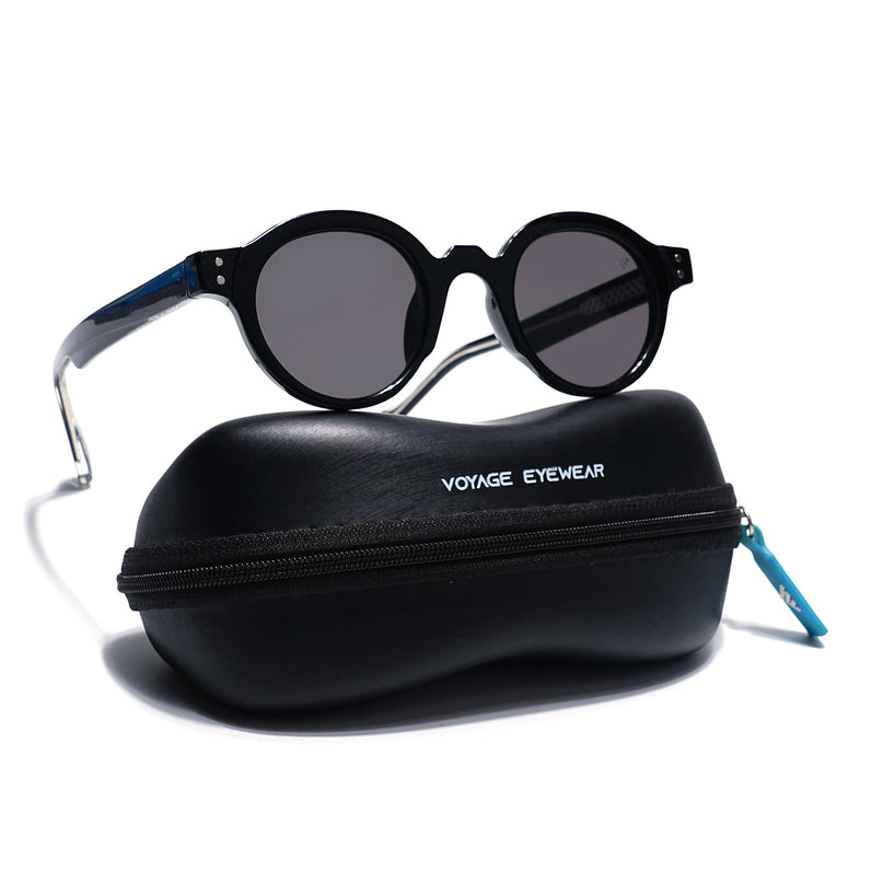 Round Sunglasses Black Lens | Black Frame - MG7759