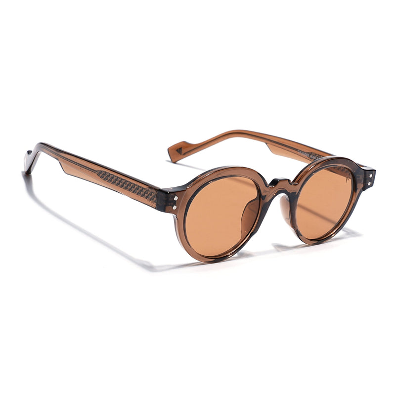 Round Sunglasses Brown Lens | Brown Frame - MG7760