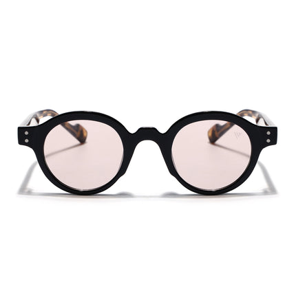 Round Sunglasses for Men & Women (Black Lens | Black Frame - MG7775)