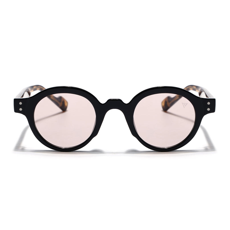 Round Sunglasses for Men & Women (Black Lens | Black Frame - MG7775)