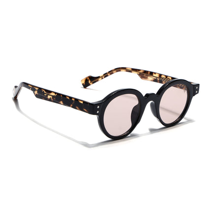 Round Sunglasses for Men & Women (Black Lens | Black Frame - MG7775)