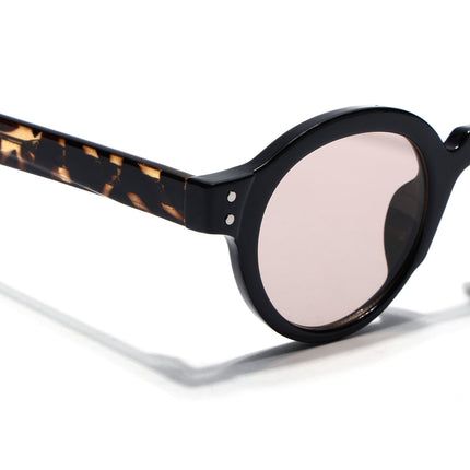 Round Sunglasses for Men & Women (Black Lens | Black Frame - MG7775)