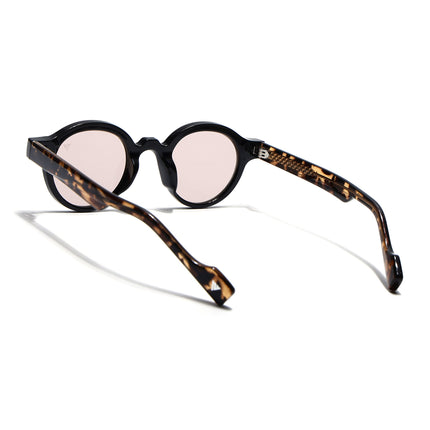 Round Sunglasses for Men & Women (Black Lens | Black Frame - MG7775)