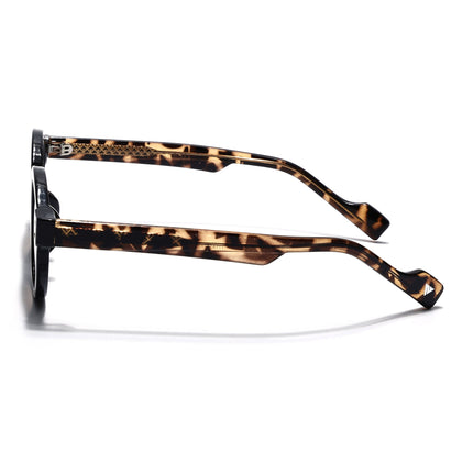 Round Sunglasses for Men & Women (Black Lens | Black Frame - MG7775)
